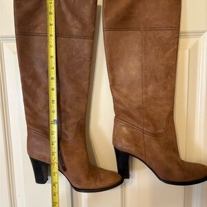 J. Crew Tan Leather Heeled Boots